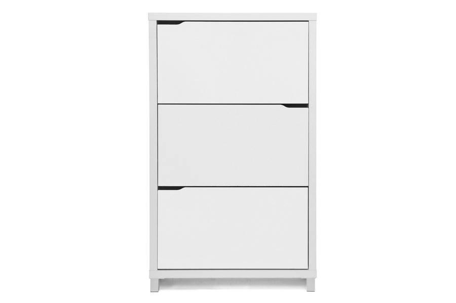 Simms White Modern Shoe Cabinet FredCo