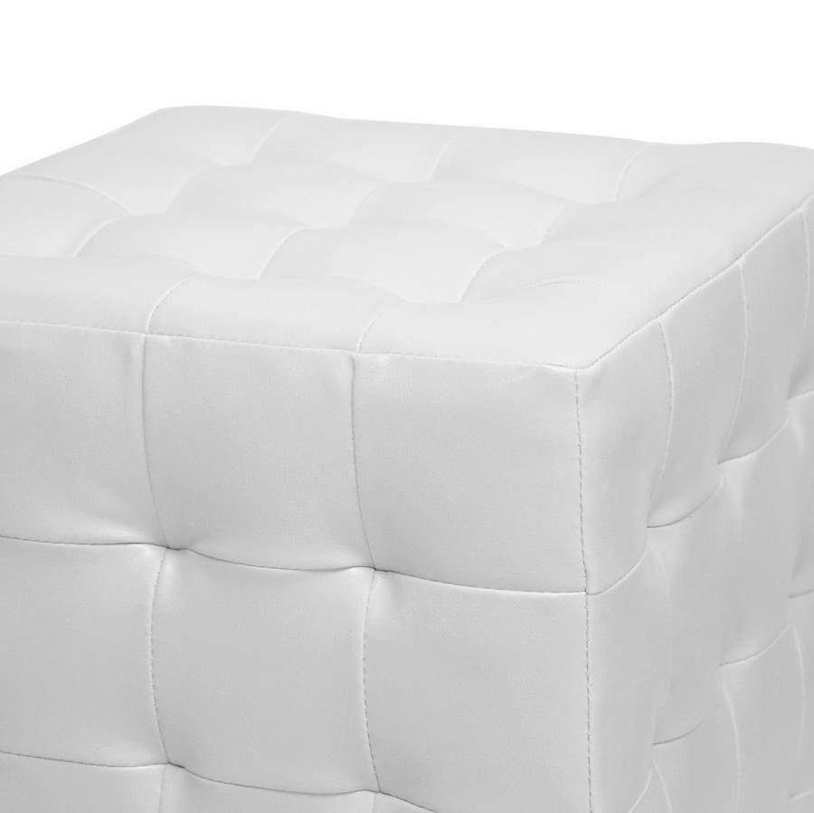 Siskal White Modern Cube Ottoman (Set of 2) FredCo