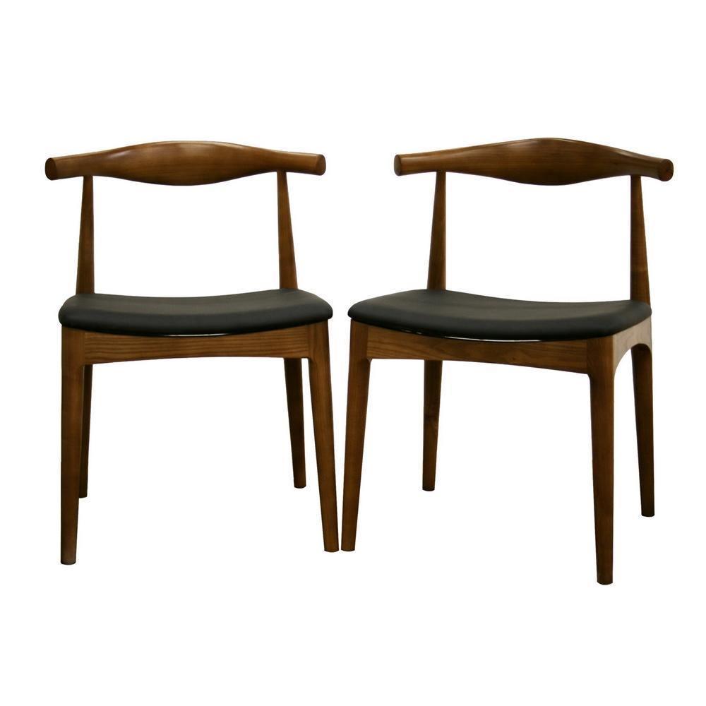 Sonore Solid Wood Mid-Century Style Accent Chair Dining Chair Set of 2 FredCo