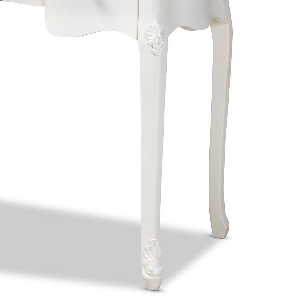 Sophie Classic Traditional French Country White and Brown Finished Large 3-Drawer Wood Console Table FredCo