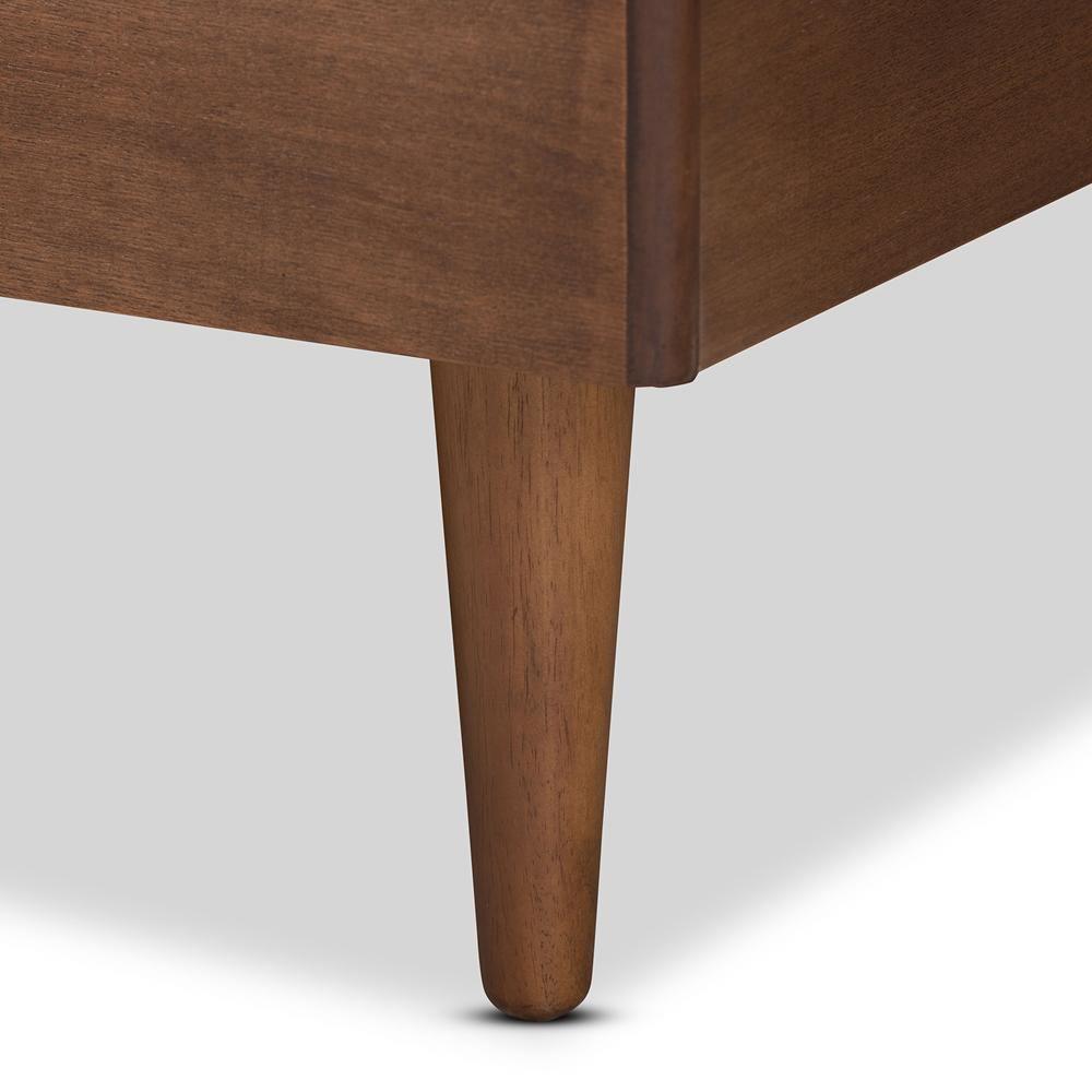 Sora Mid-Century Modern Ash Walnut Finished Wood Full Size Platform Bed FredCo