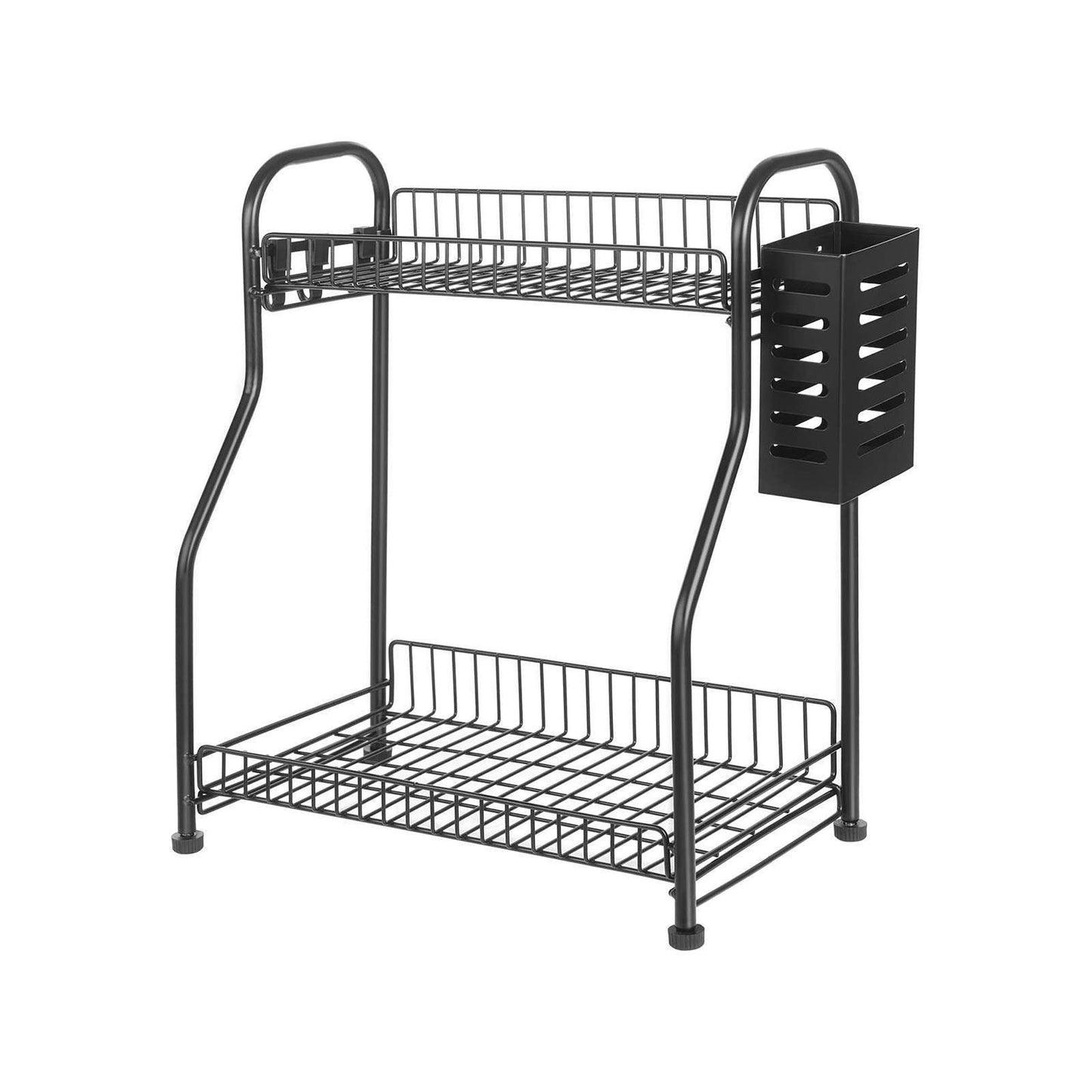 Spice Rack Black 2 Shelves FredCo