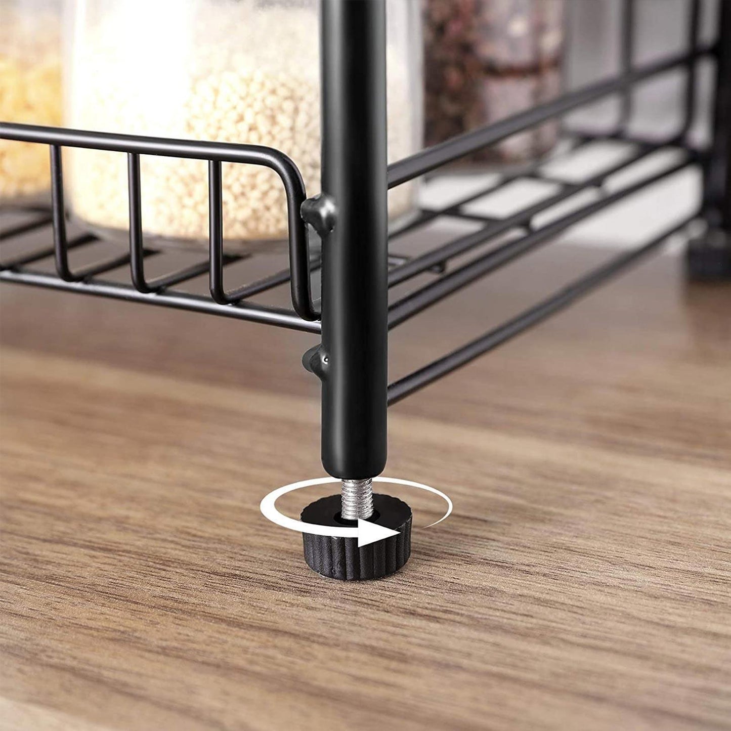 Spice Rack Black 2 Shelves FredCo