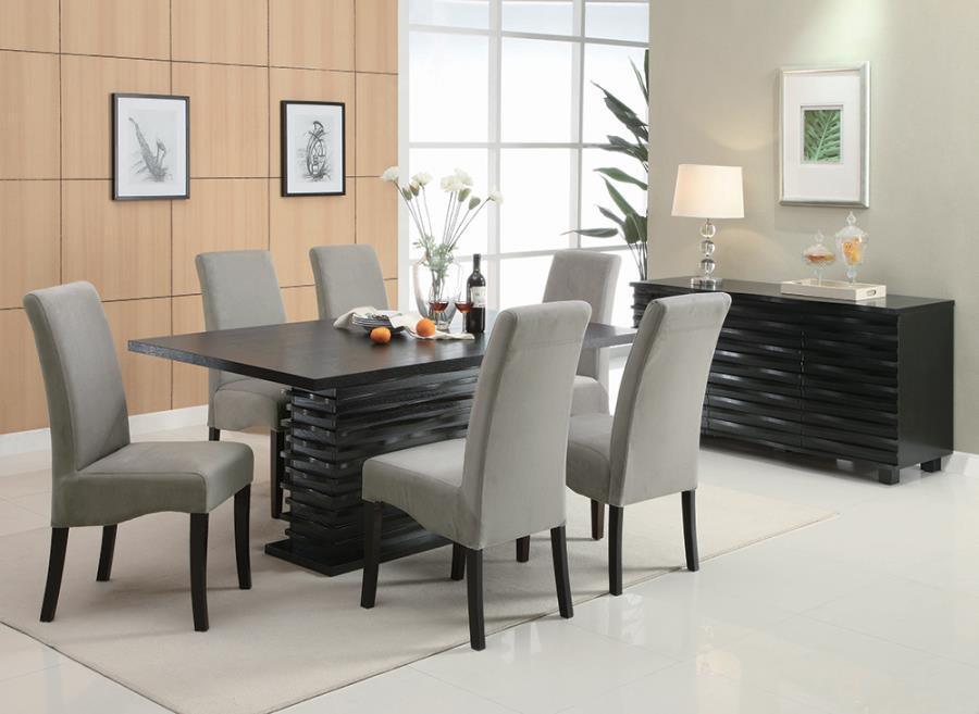 Stanton Rectangular Dining Set Black and Grey 102061-S5 Coaster FredCo