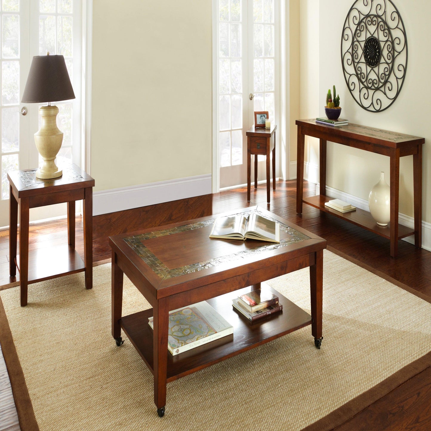 Steve Silver Davenport Slate Sofa Table DA150S FredCo