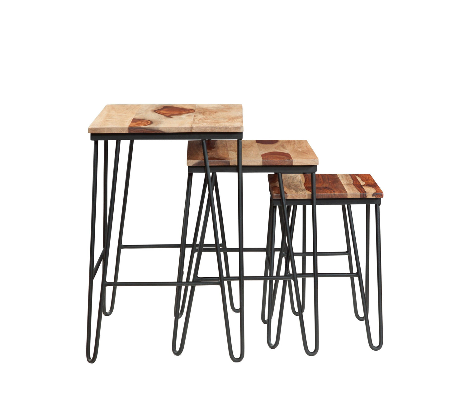 Steve Silver Natural Sheesham Wood Nesting Tables TT3000NT FredCo