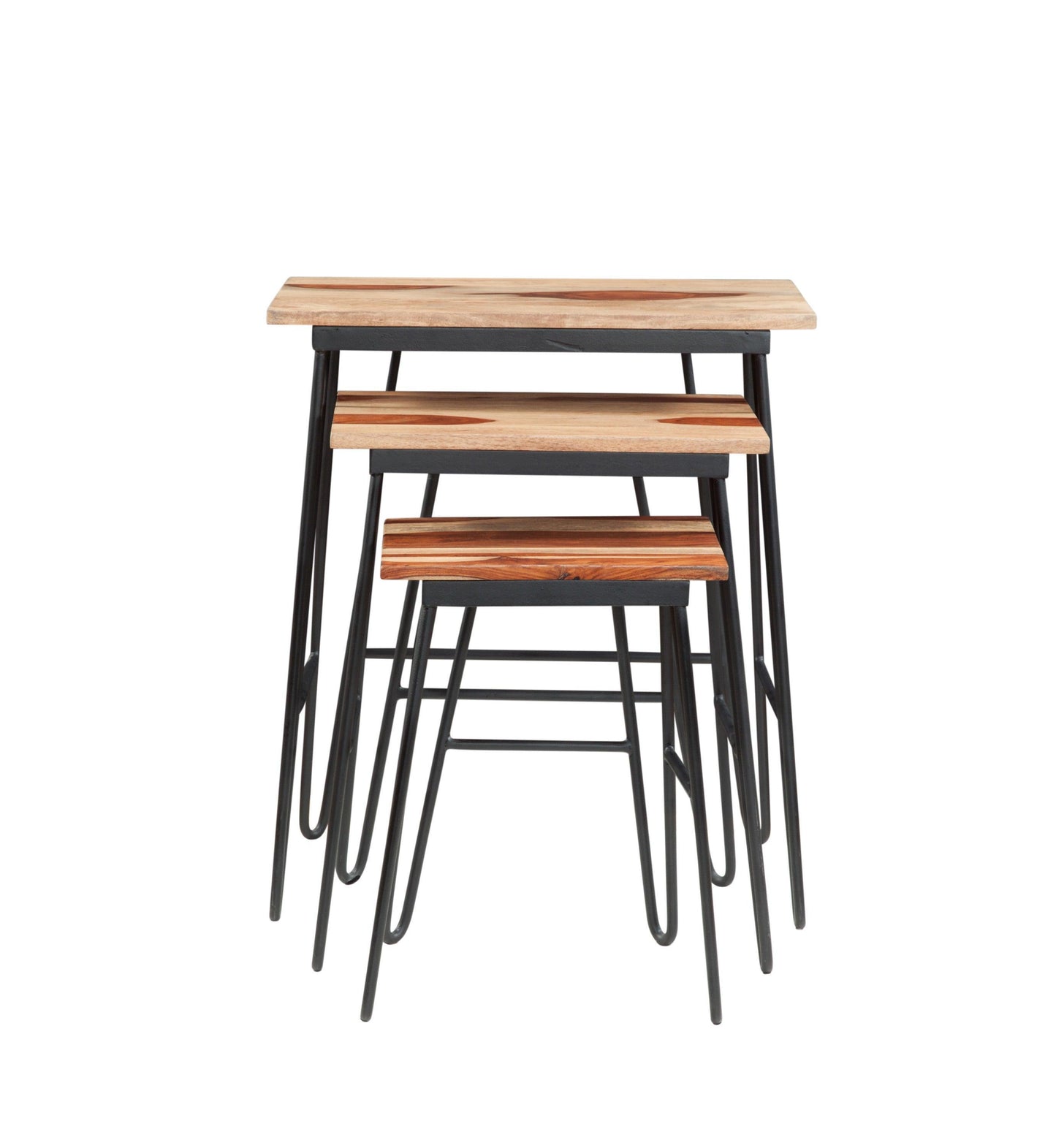Steve Silver Natural Sheesham Wood Nesting Tables TT3000NT FredCo