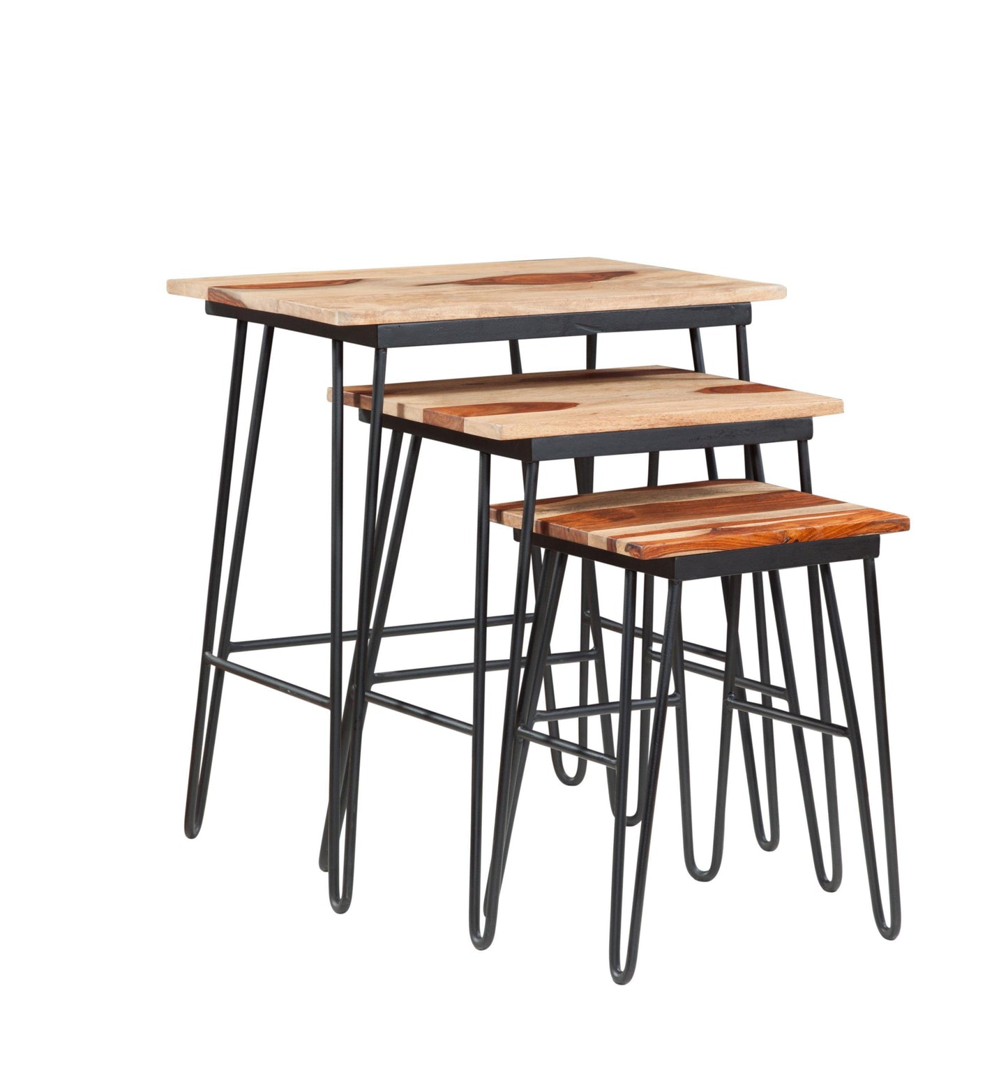 Steve Silver Natural Sheesham Wood Nesting Tables TT3000NT FredCo