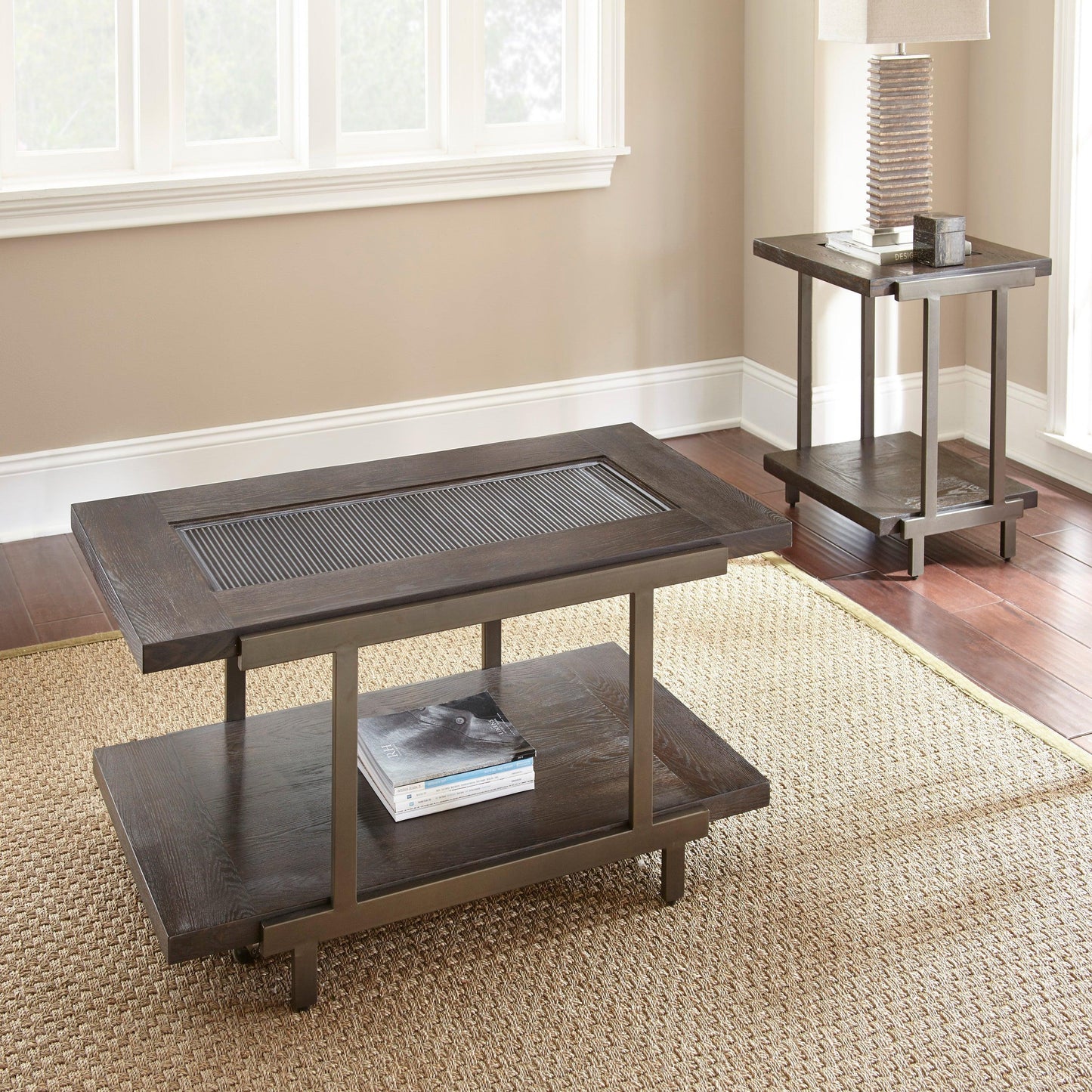 Steve Silver Rustic Industrial Cocktail Table TE300CAS FredCo