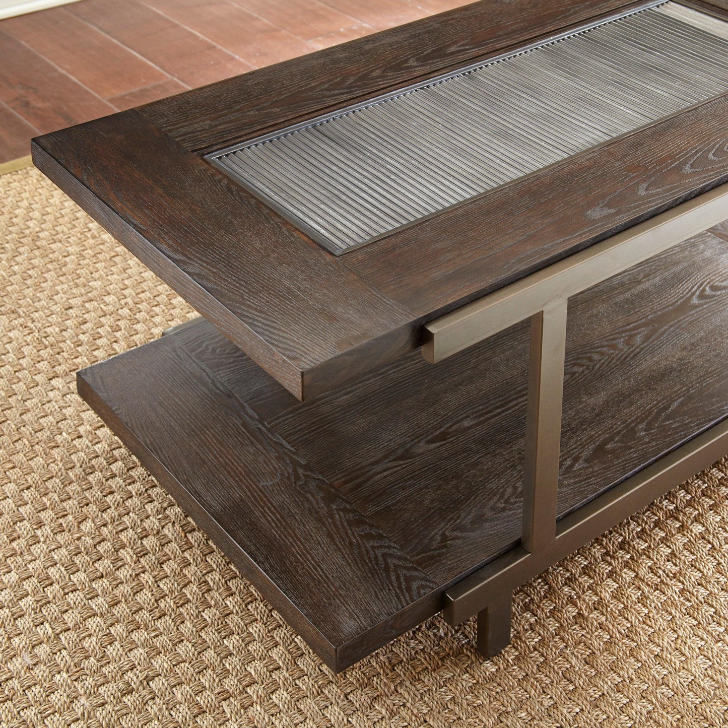 Steve Silver Rustic Industrial Cocktail Table TE300CAS FredCo