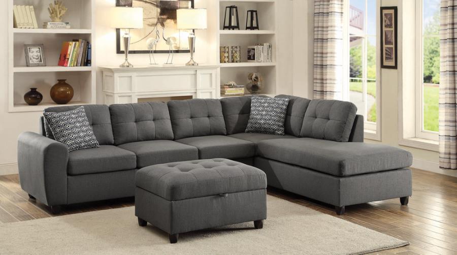 Stonenesse Tufted Sectional Grey 500413 Coaster FredCo