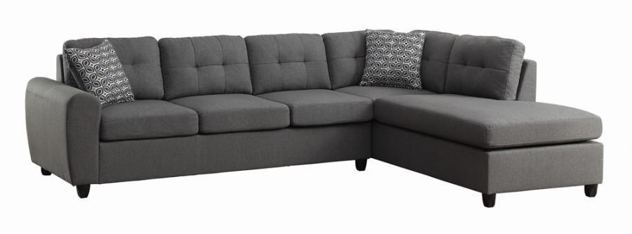 Stonenesse Tufted Sectional Grey 500413 Coaster FredCo
