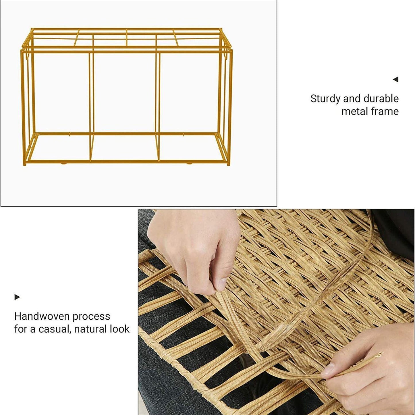 Storage Basket with Lid Rattan 29 inch FredCo