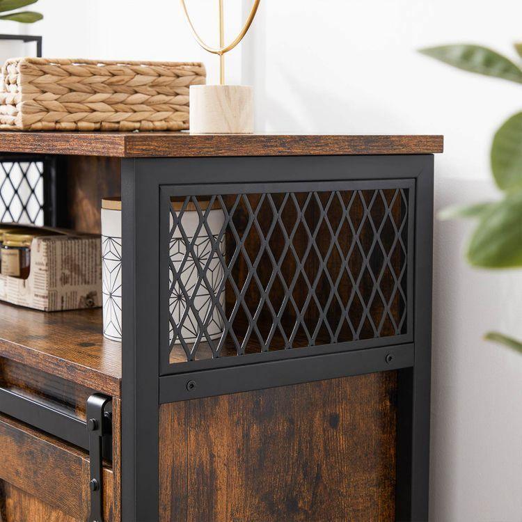 Storage Cabinet Rustic Brown and Black FredCo
