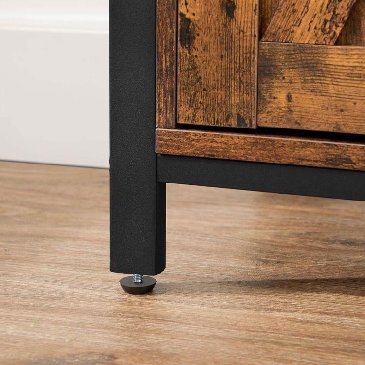 Storage Cabinet Rustic Brown and Black FredCo