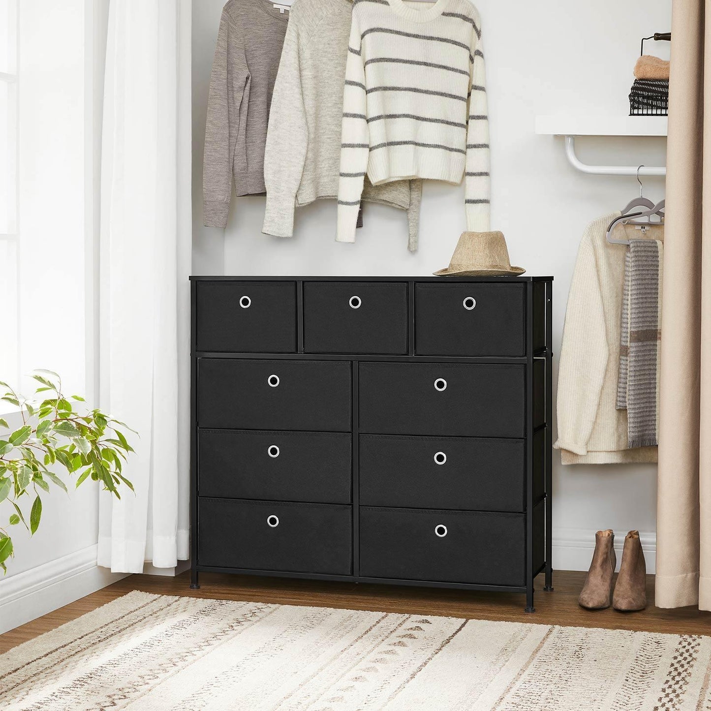 Storage Chest Cabinet Dresser Black FredCo
