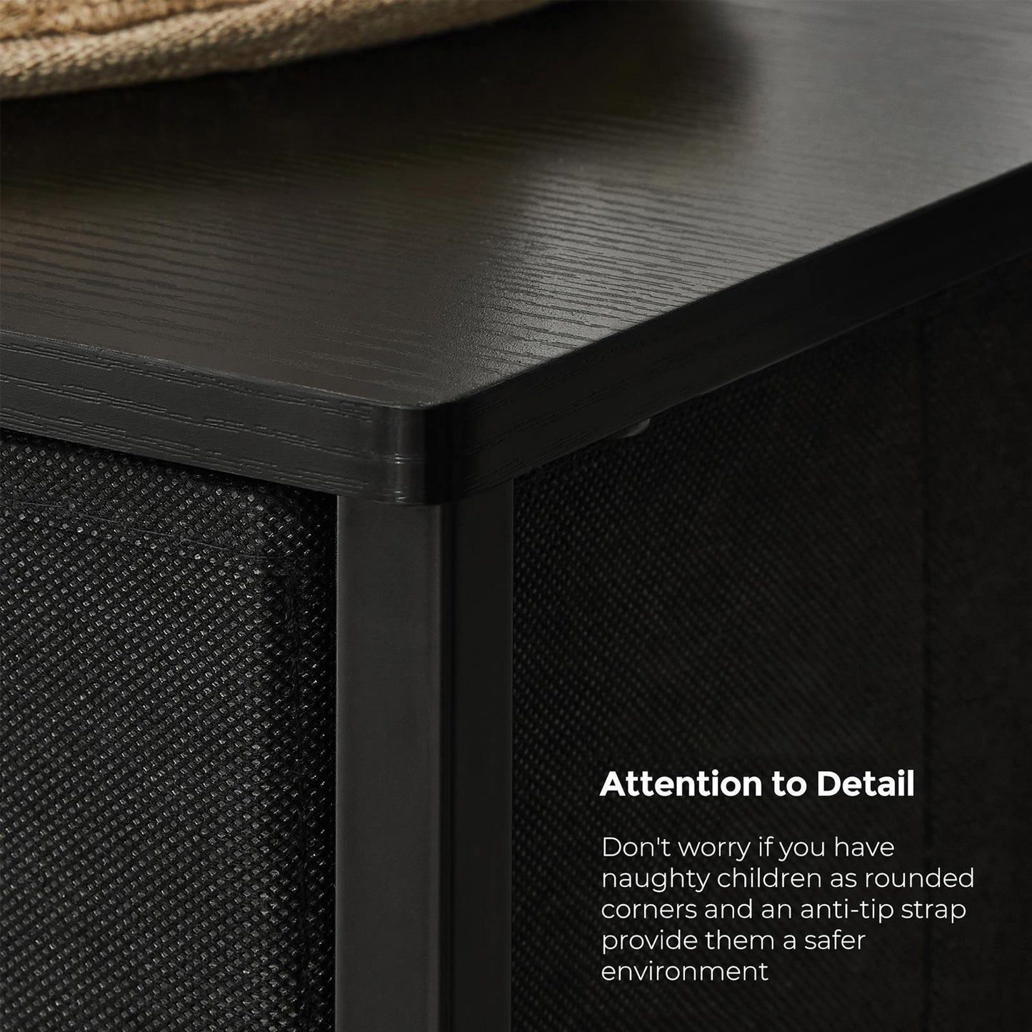 Storage Chest Cabinet Dresser Black FredCo