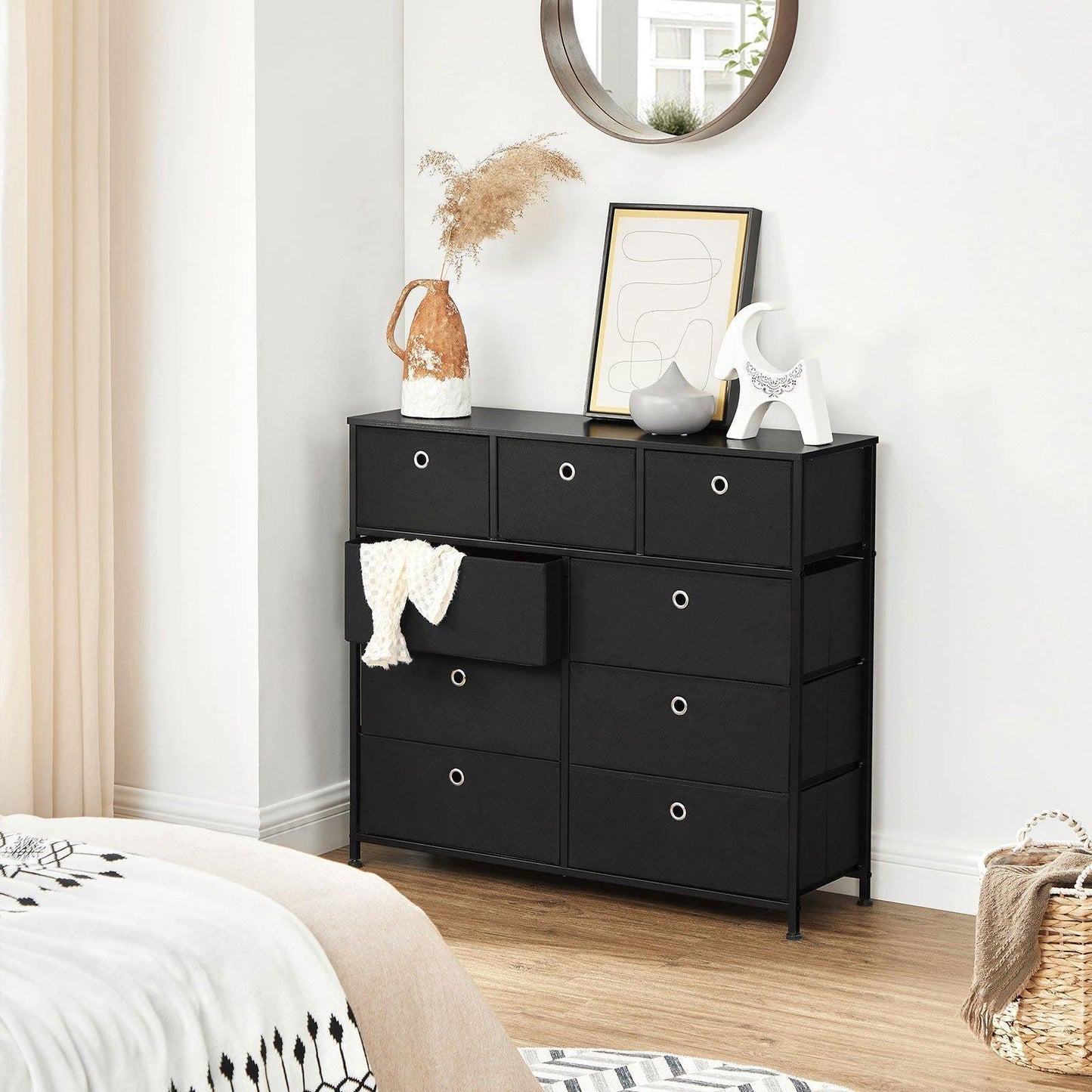 Storage Chest Cabinet Dresser Black FredCo