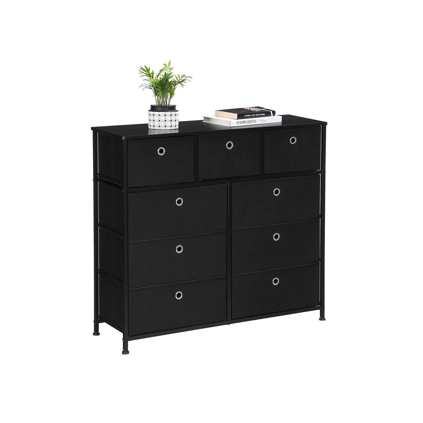 Storage Chest Cabinet Dresser Black FredCo