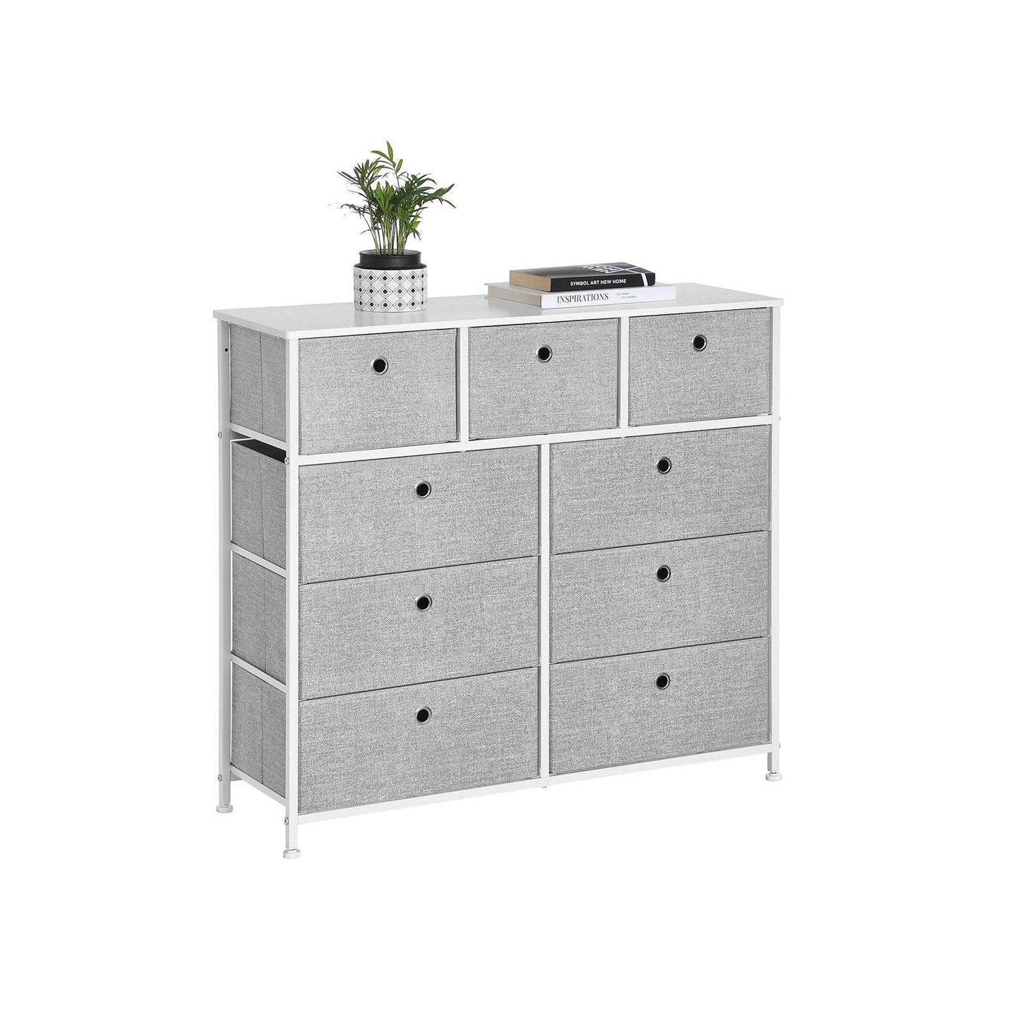 Storage Chest Cabinet Dresser Light Gray FredCo