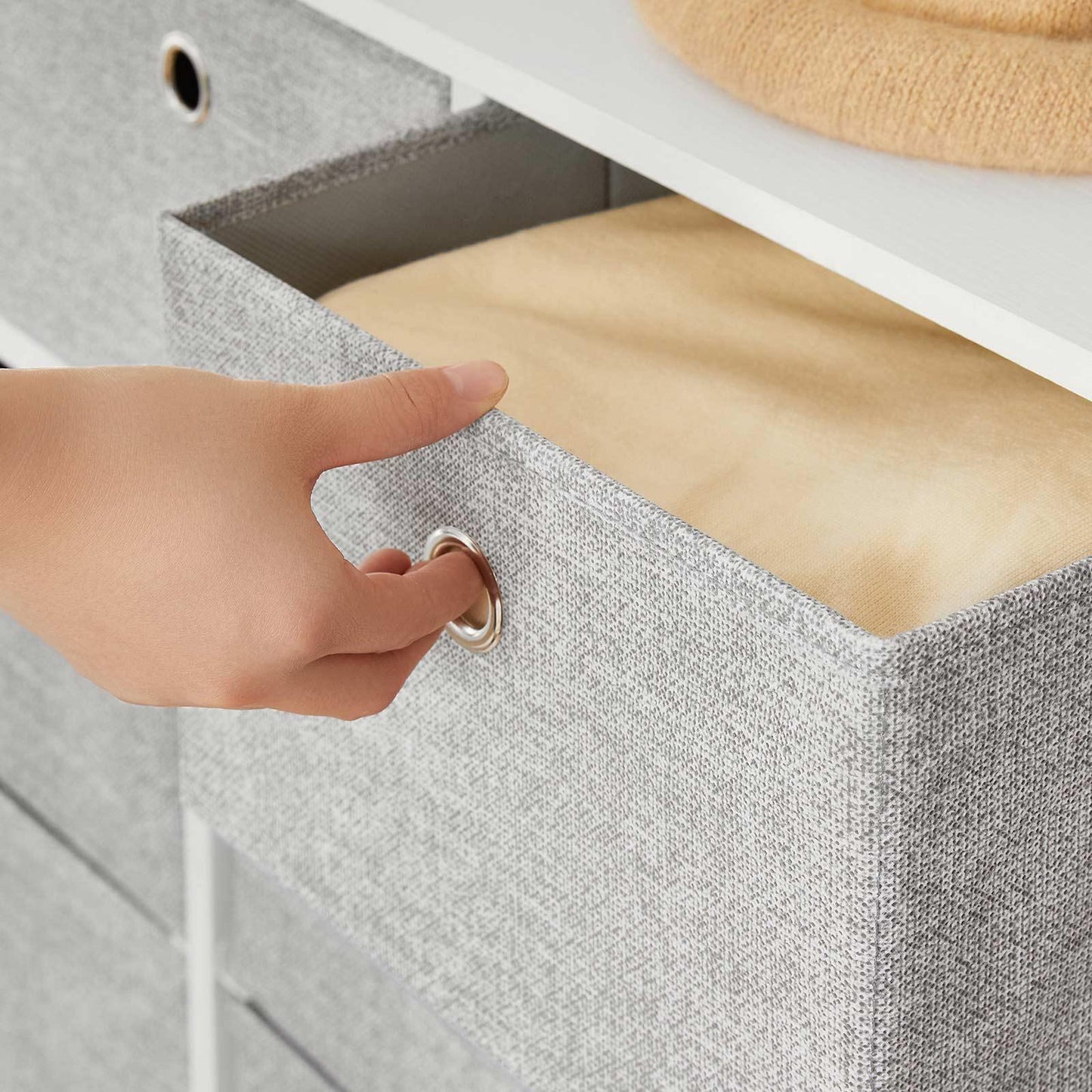 Storage Chest Cabinet Dresser Light Gray FredCo