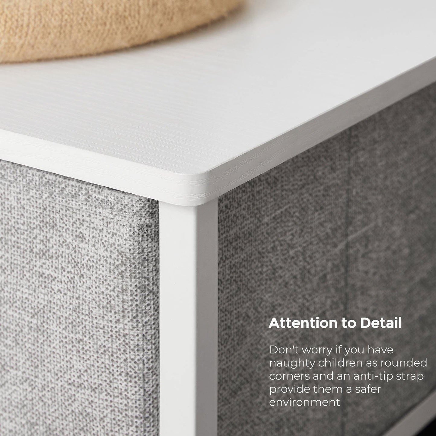 Storage Chest Cabinet Dresser Light Gray FredCo
