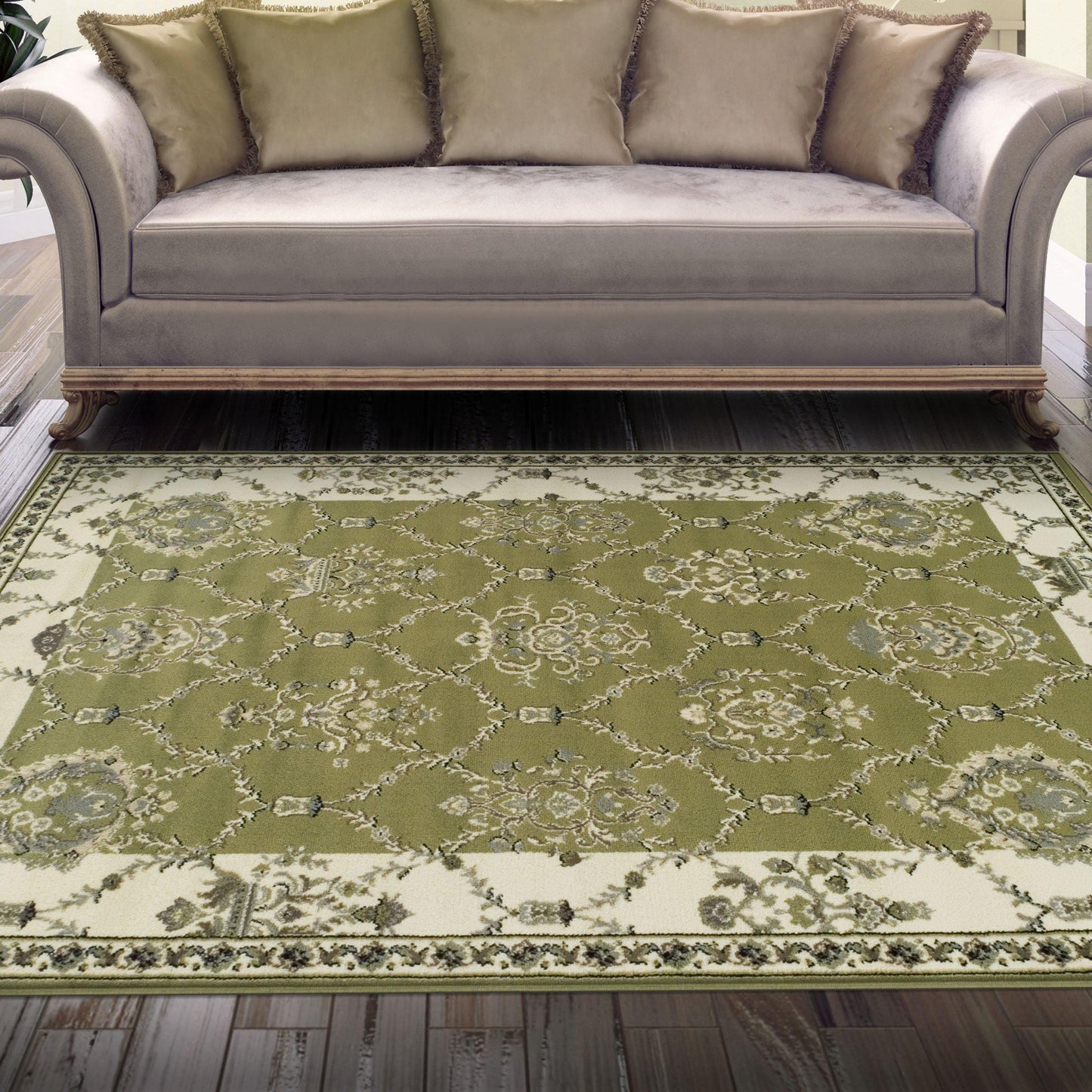 Stratton Vintage Floral Damask Rug FredCo