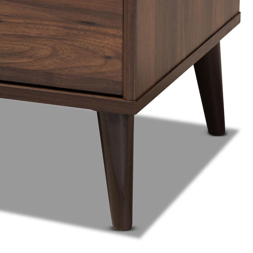 Suli Mid-Century Modern Walnut Brown Finished Wood TV Stand FredCo