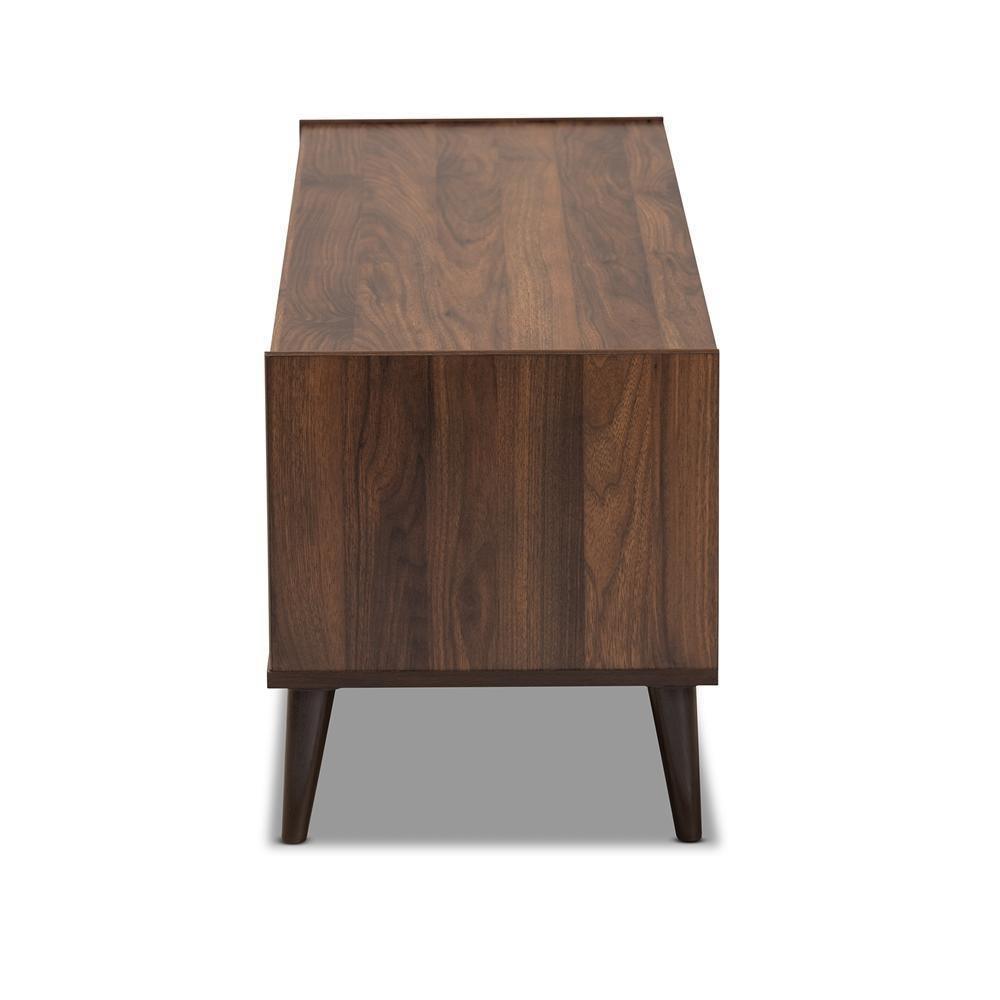 Suli Mid-Century Modern Walnut Brown Finished Wood TV Stand FredCo
