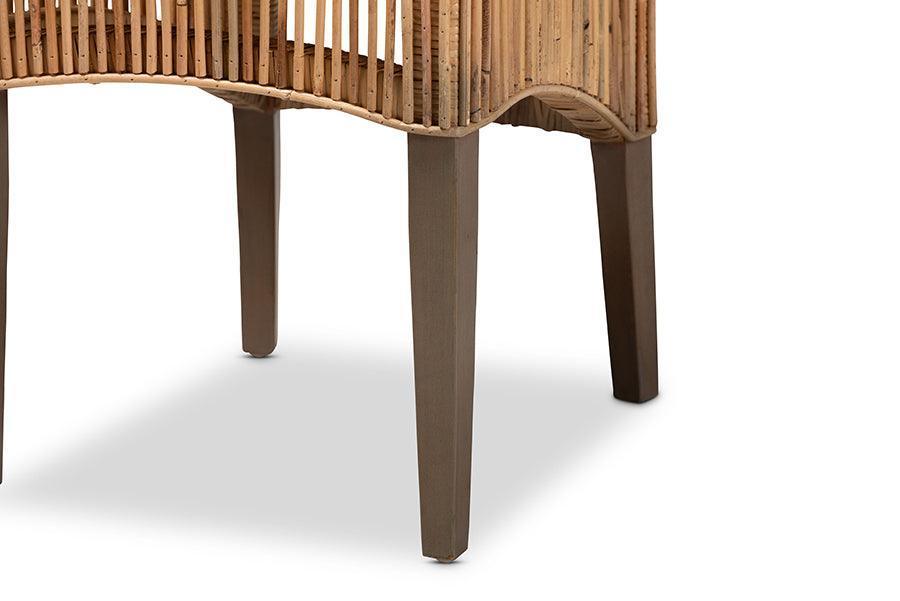 Sullivan Modern Bohemian Natural Brown Rattan 2-Piece Dining Chair Set FredCo