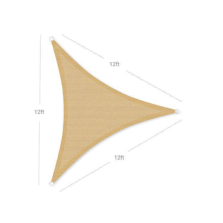 Sun Shade Sail Sand 12ft Beige Triangular FredCo