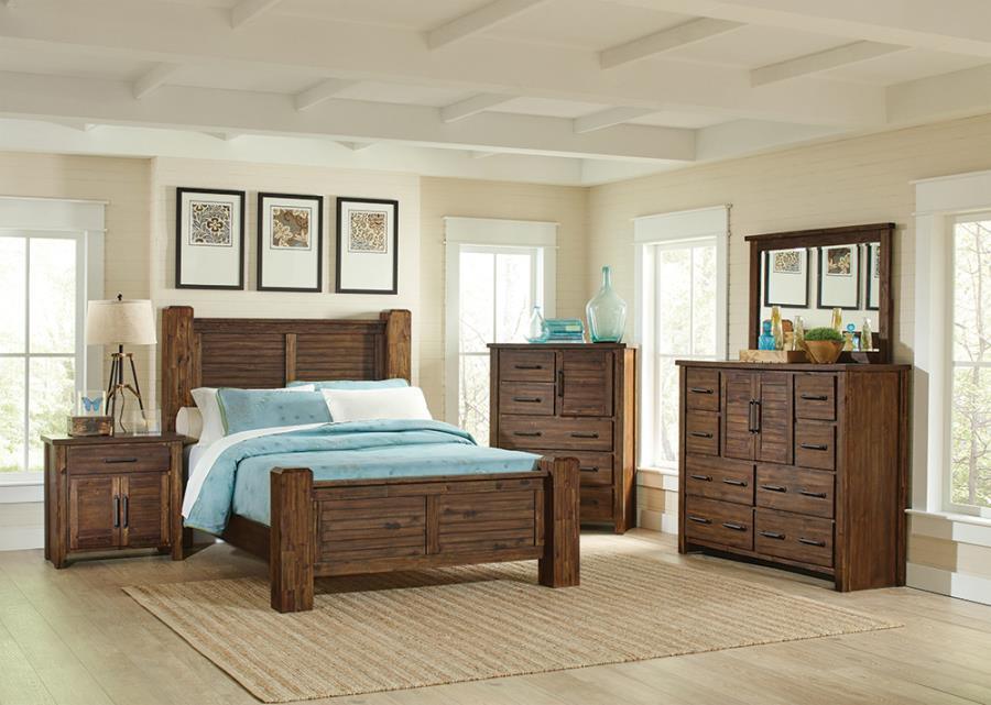 Sutter Creek Bedroom Set Vintage Bourbon Coaster Queen, 4 Piece FredCo