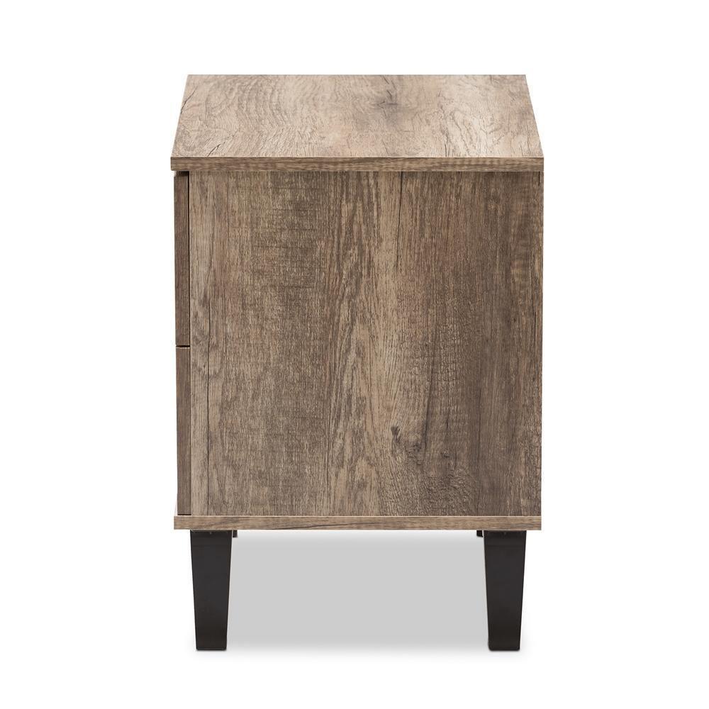 Swanson Modern and Contemporary Light Brown Wood 2-Drawer Nightstand FredCo
