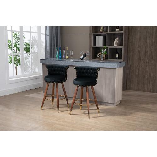 Swivel Bar Stools with Backrest Footrest, with a fixed height of 360 degrees FredCo