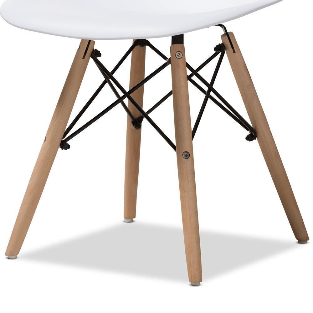 Sydnea Mid-Century Modern White Acrylic Brown Wood Finished Dining Chair (Set of 4) FredCo