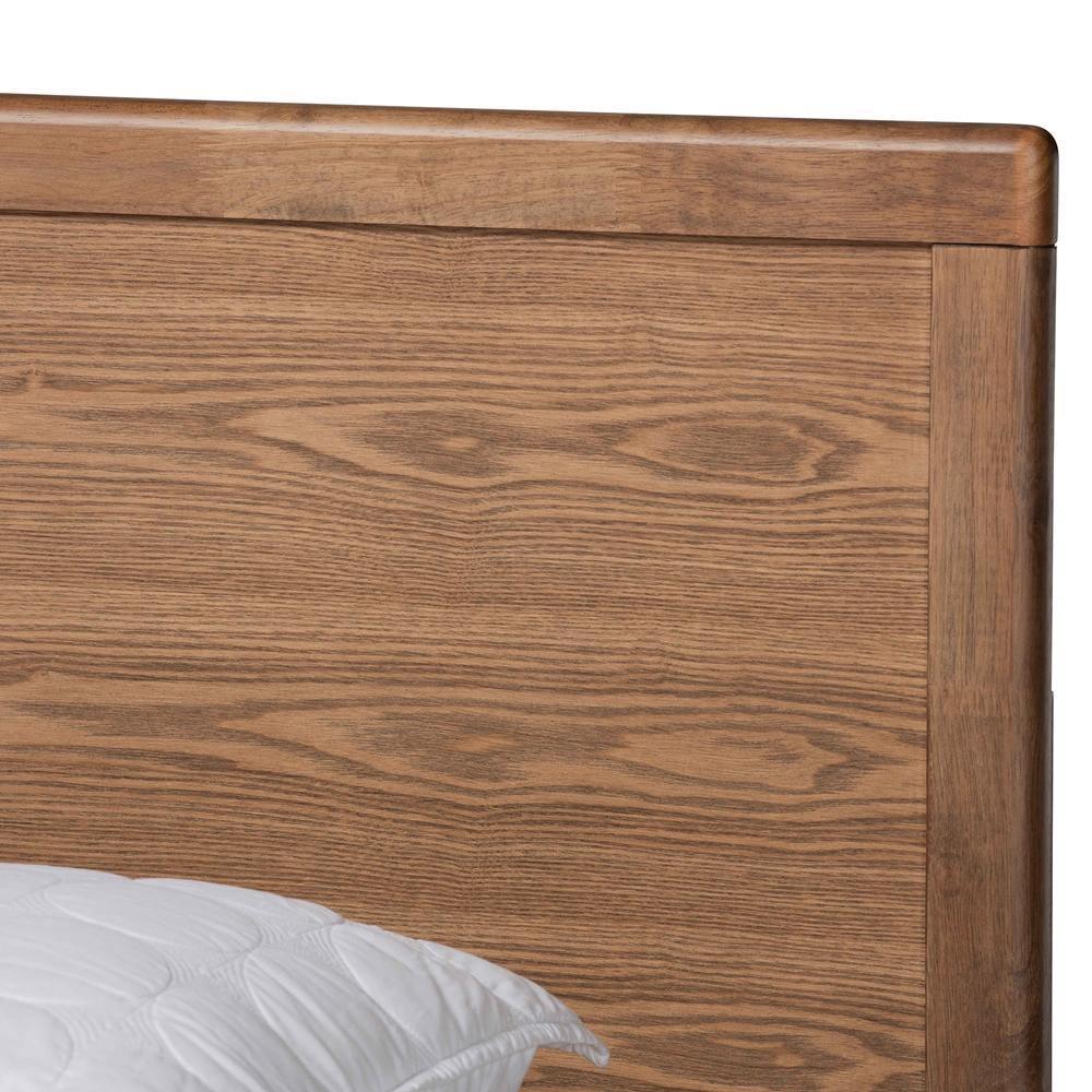 Tamsin Modern Transitional Ash Walnut Brown Finished Wood King Size 4-Drawer Platform Storage Bed with Built-In Shelves FredCo