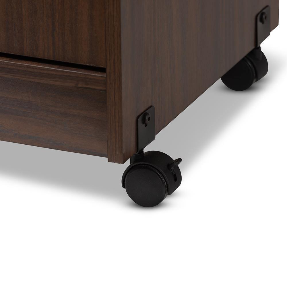 Tannis Modern and Contemporary Dark Walnut Finished Kitchen Cabinet FredCo