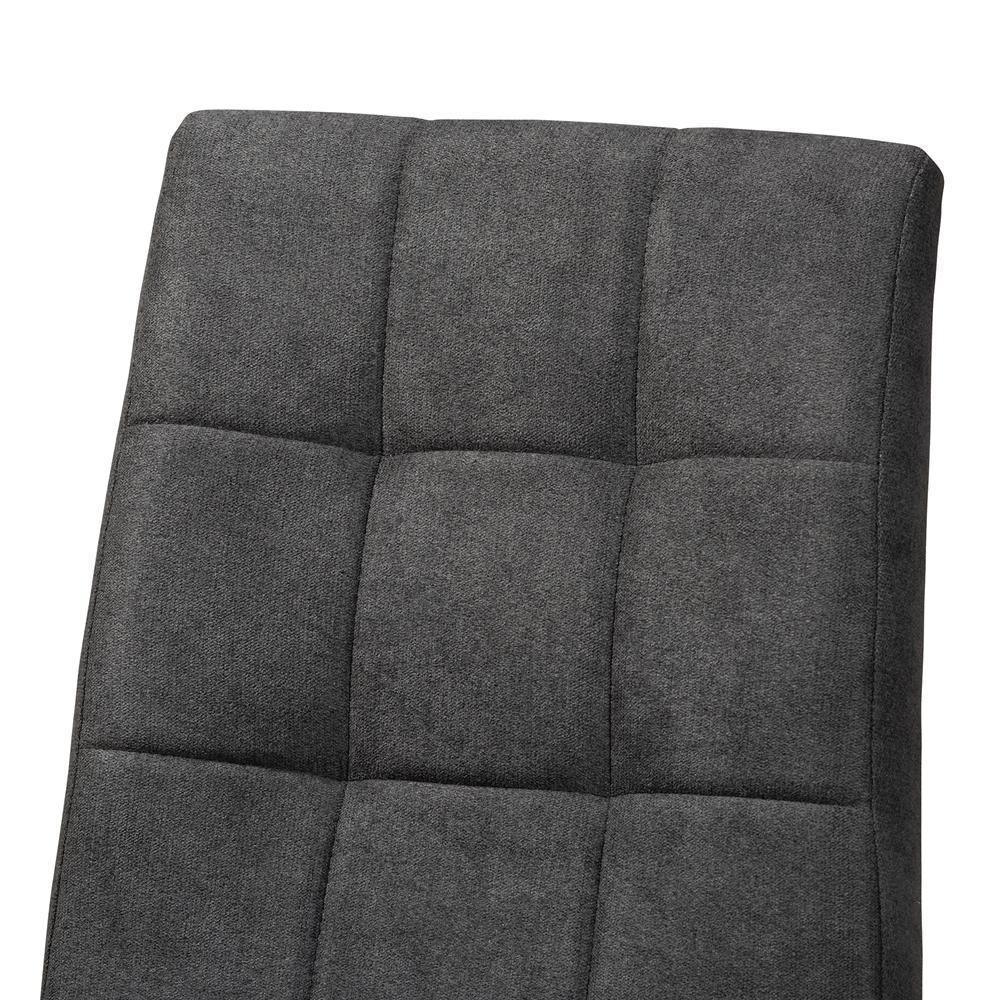Tara Mid-Century Modern Transitional Dark Grey Fabric Upholstered and Walnut Brown Finished Wood 2-Piece Dining Chair Set FredCo