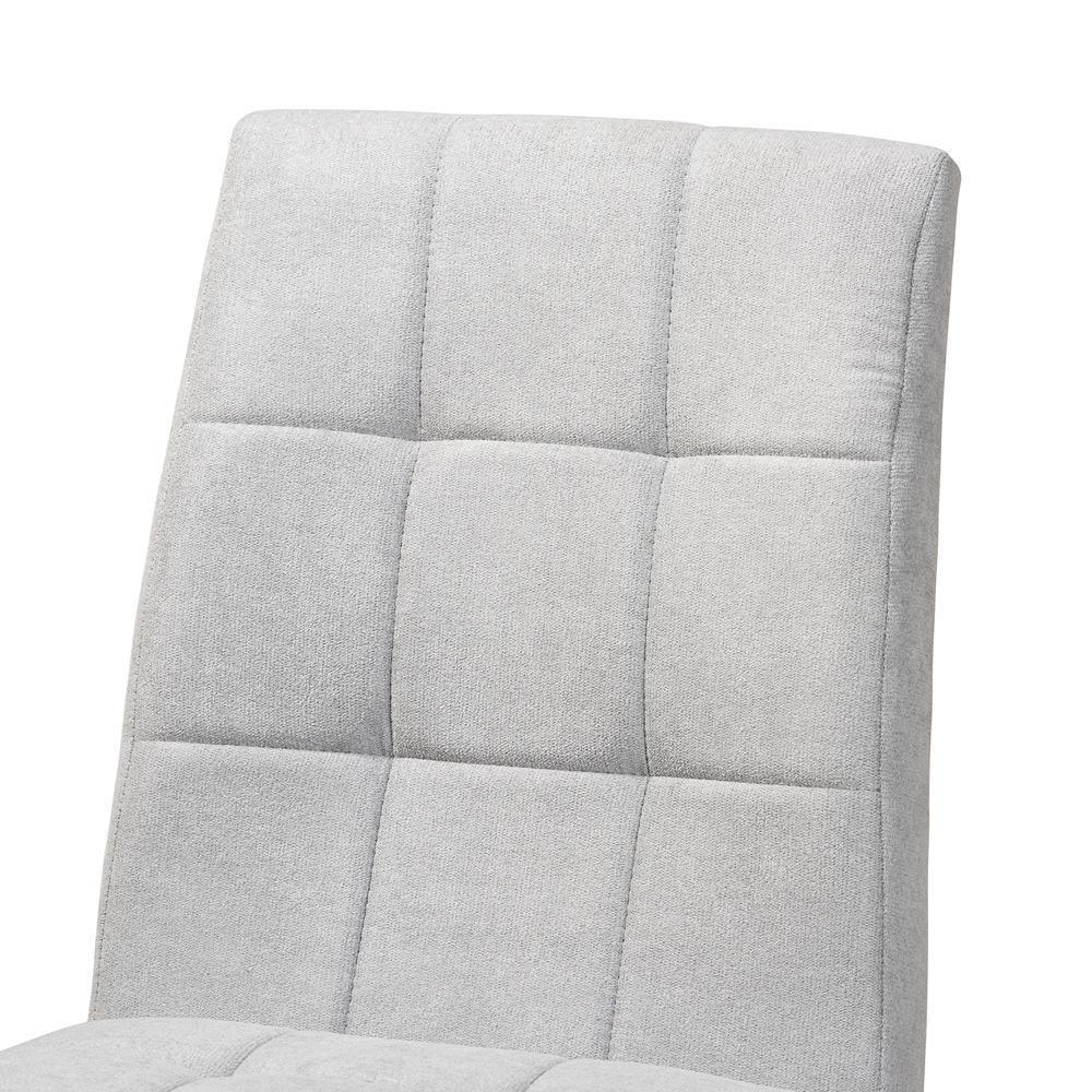 Tara Mid-Century Modern Transitional Light Grey Fabric Upholstered and Walnut Brown Finished Wood 2-Piece Dining Chair Set FredCo