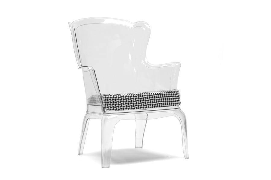 Tasha Clear Polycarbonate Modern Accent Chair FredCo