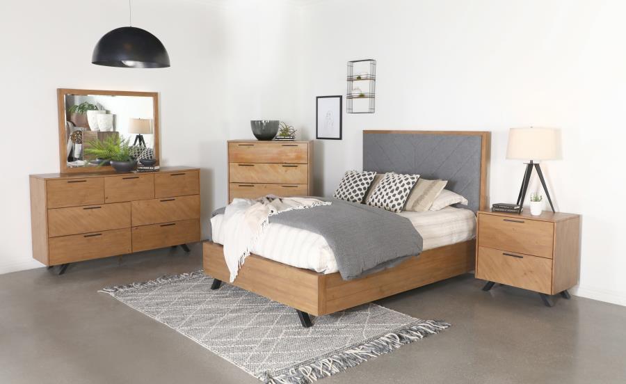 Taylor 4-piece Queen Bedroom Set Light Honey Brown and Grey Coaster FredCo