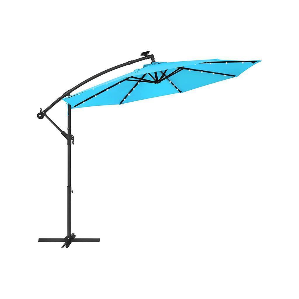 Teal Cantilever Patio Umbrella with LED FredCo
