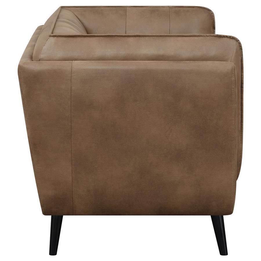 Thatcher 2-piece Upholstered Button Tufted Living Room Set Brown 509421-S2 Coaster FredCo