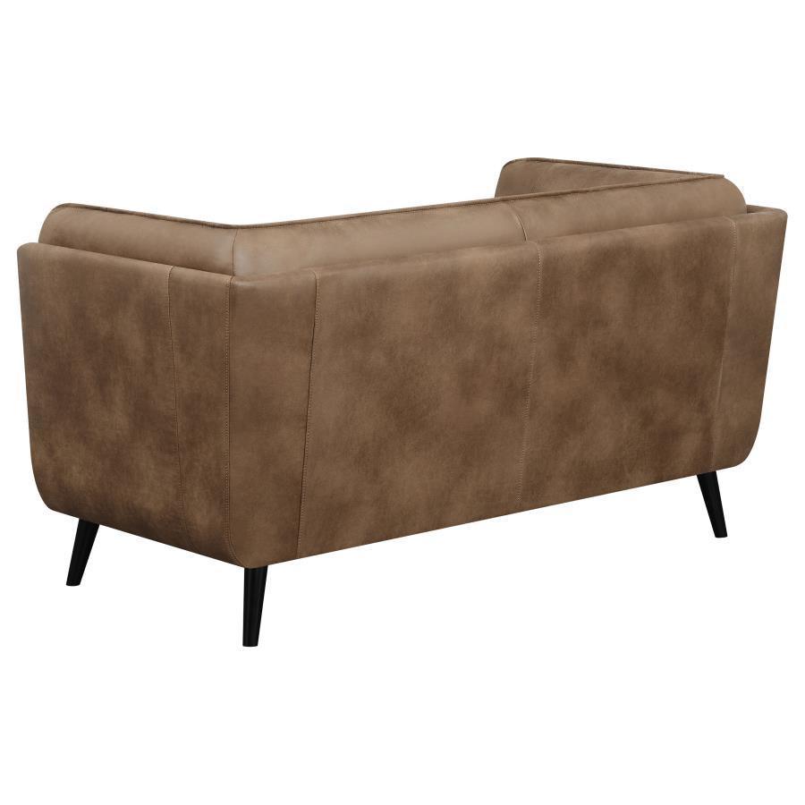 Thatcher 2-piece Upholstered Button Tufted Living Room Set Brown 509421-S2 Coaster FredCo