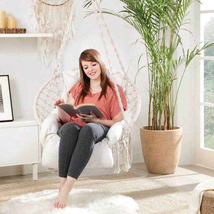 Thick Cushion Hanging Chair, White FredCo