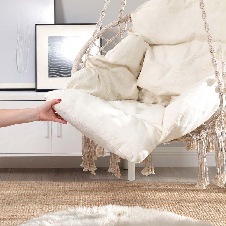 Thick Cushion Hanging Chair, White FredCo