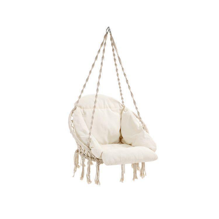 Thick Cushion Hanging Chair, White FredCo
