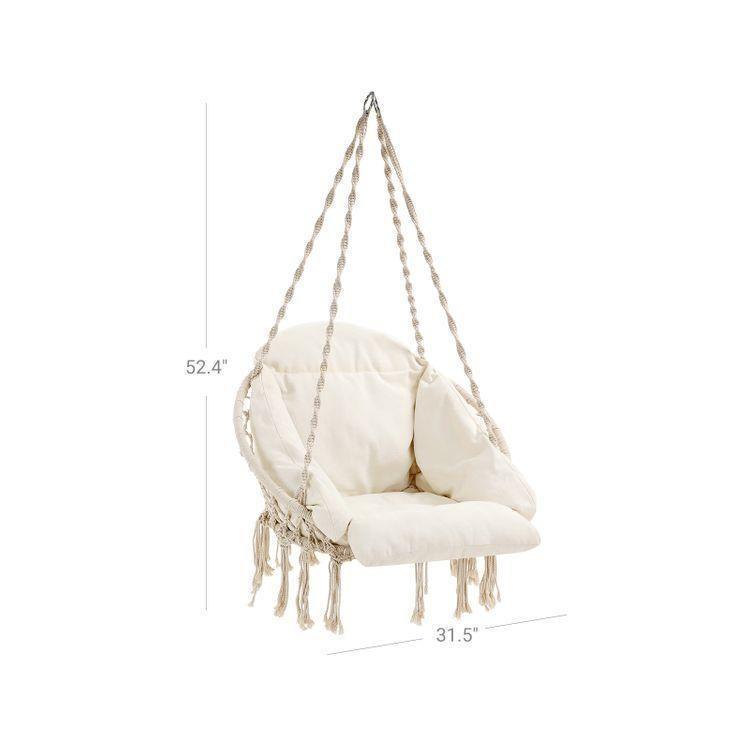 Thick Cushion Hanging Chair, White FredCo