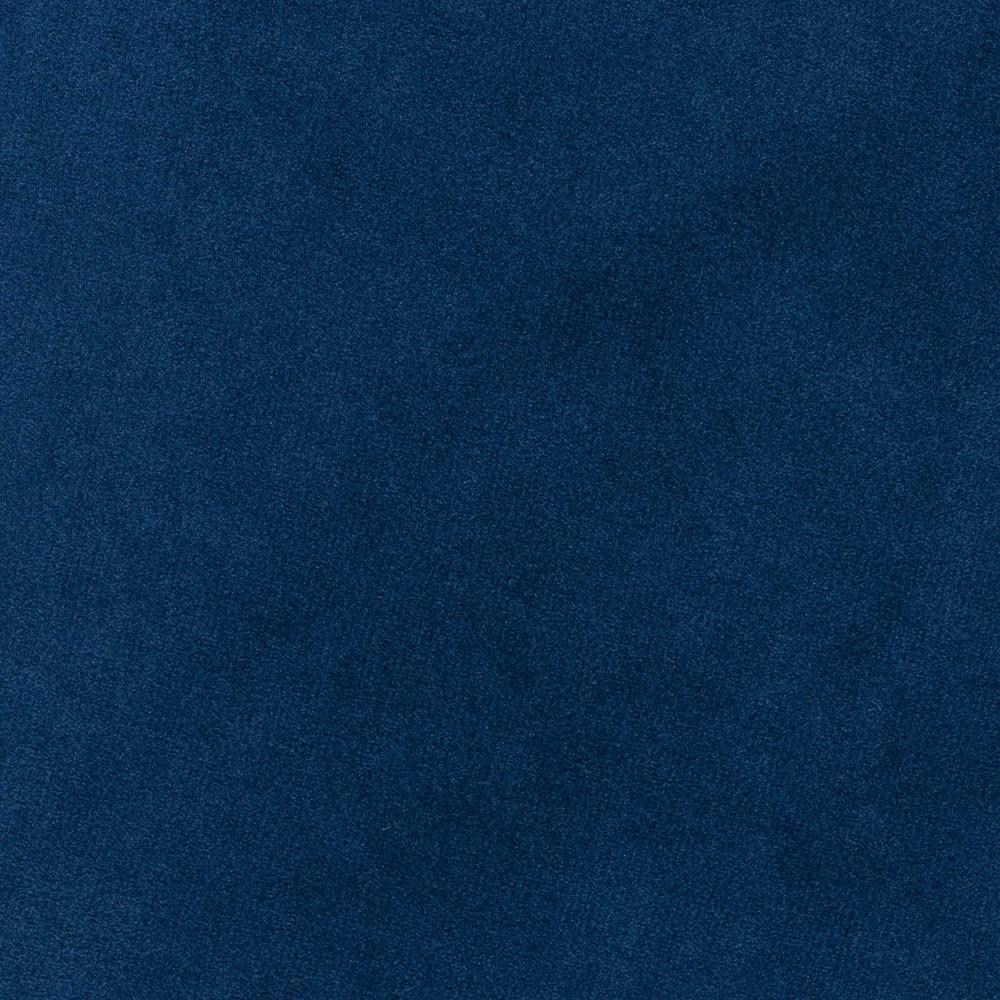 Thurman Contemporary Glam and Luxe Navy Blue Velvet Fabric Upholstered and Gold Finished Metal Ottoman FredCo