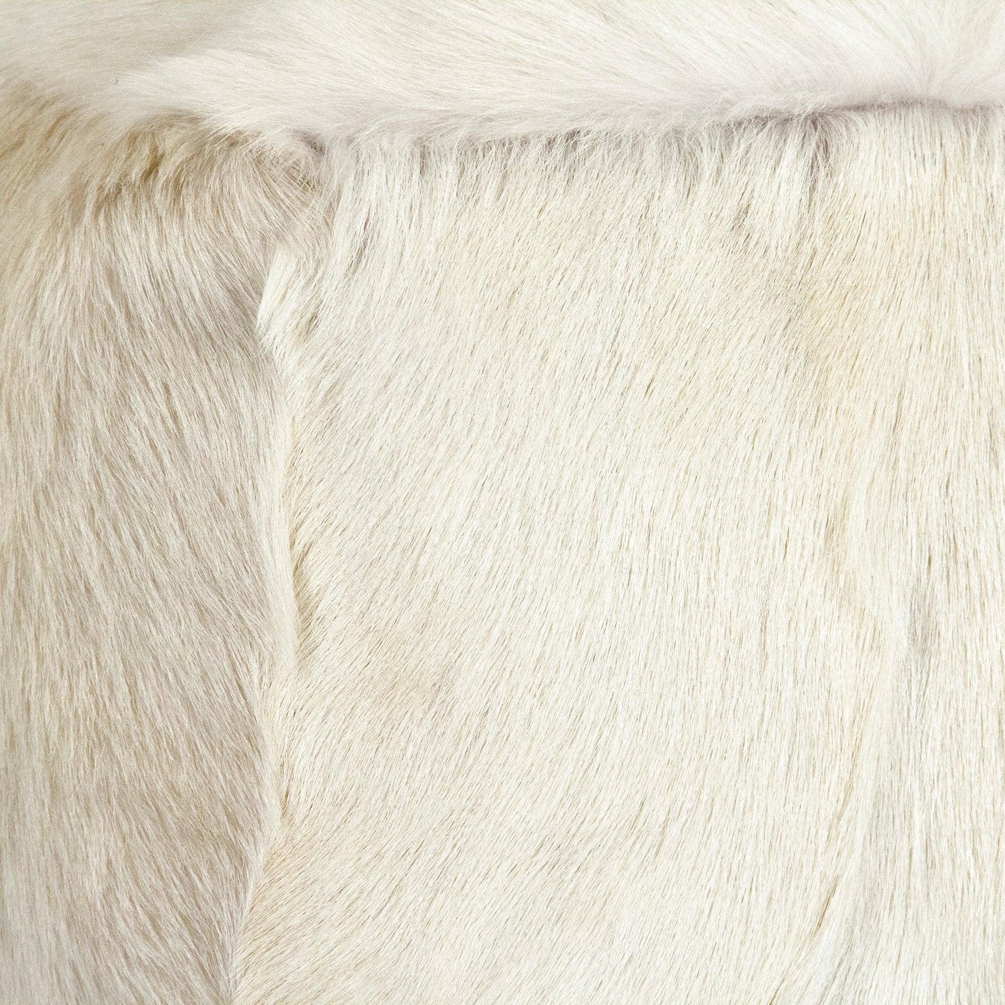 Tibetan White Goat Fur Pouf ZGFC-white FredCo